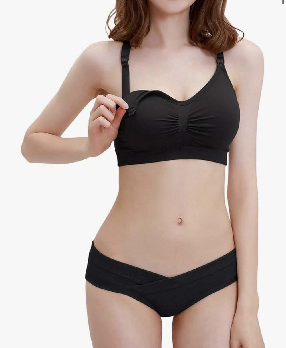 AIBIANOCEL Womens Soft Seamless Nursing Bra Black XXL